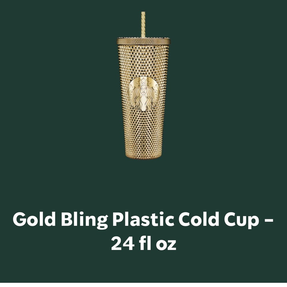 NWT Gold Holiday Starbucks Tumbler Cup. Venti 24oz